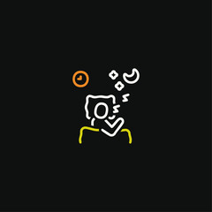 Sleeping Schedule  icon logo flat vector design