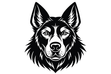 Bulldog stands boldly in black and white, showcasing its muscular build and distinctive wrinkles