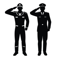 Soldier Silhouette Vector Illustration on White Background