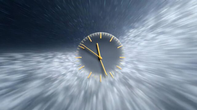 Timeless Journey: A clock against a backdrop of swirling clouds, conveying the essence of time's relentless march forward and the constant flow of existence.