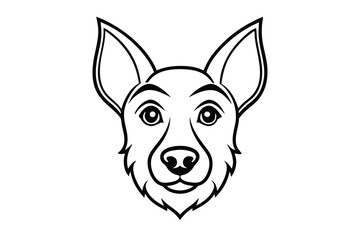 A vibrant canine head artfully depicts the noble wolf in striking yellow colors