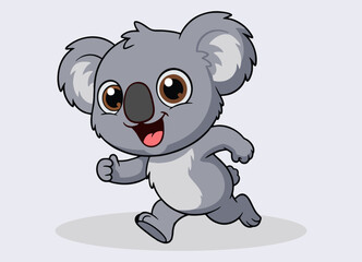 cute little koala with big eyes running and smiling happy © makneyono96
