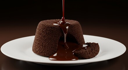 Indulge in Decadence: Rich, Molten Chocolate Lava Cake Drizzled with Luscious Ganache, a Symphony of Sweetness.