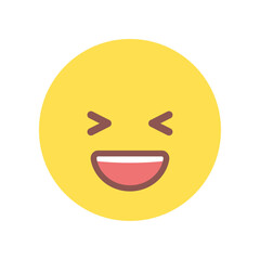 口を開けて笑っている顔の絵文字｜爆笑や大笑いや大ウケ、嬉しい、ポジティブな感情のアイコン･イラスト