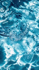 abstract blue color water wave, pure natural swirl pattern texture, background photography