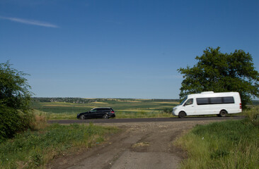 Fototapeta premium A car on a road