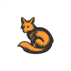Orange and Black Fox Illustration: A Stylish Emblem of Wilderness and Cunning
