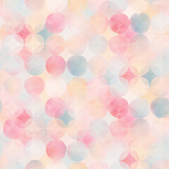 Seamless watercolor pattern with abstract delicate circles, hand-drawn illustration for your textile, background or design wallpapers, isolated print.