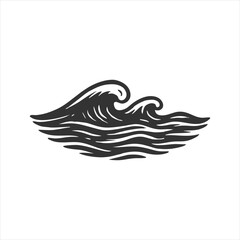 Stylized Illustration of Ocean Waves, Perfect for Nautical Designs  Branding