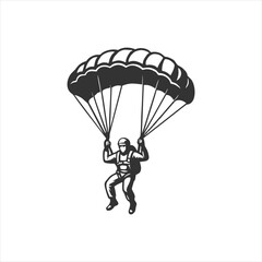 Monochrome Skydiver Illustration: Freefall Adventure Graphic