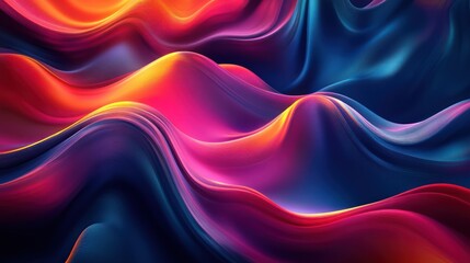 Obraz premium Abstract colorful waves, digital art, vibrant background, website design