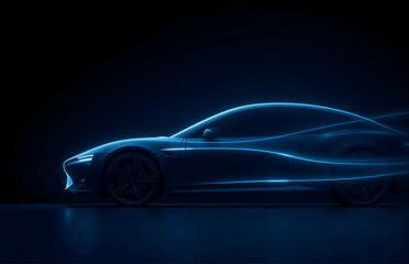 Light - effect Side View of New Energy Vehicle