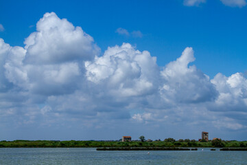 comacchio regional park po delta lagoon for eel fishing and wildlife reserve