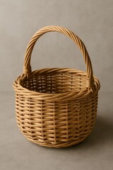 A natural and traditional basket with handle