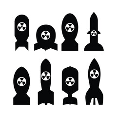 Obraz premium Nuclear Bomb Sillhouette Vector Illustration