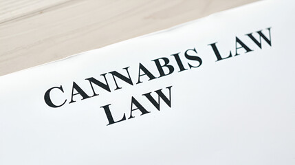 Cannabis Law  inscription on the piece of paper.