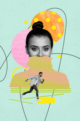 Poster 3d pop poster art collage of happy girl guy dance weekend party chill entertainment success...