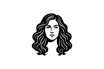 Elegant Woman Portrait: A Striking Silhouette of Feminine Beauty with Flowing Hair