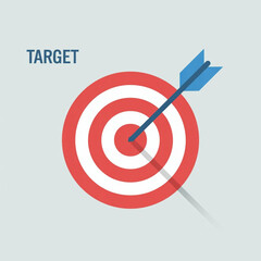 Arrow hitting the bullseye on a target representing success and achievement