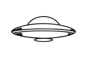 UFO icon silhouette on white background