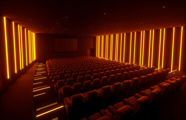 Interior Design Rendering of Cinema Space