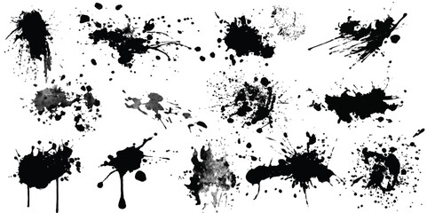 ink blots and splats. detailed ink splats Hyperrealistic Highly Detailed Isolated On Transparent Background	