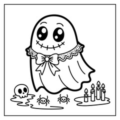 Ghost Moments Coloring Book for Kids and Adults.