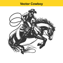 Obraz premium A Cowboy baking horse.