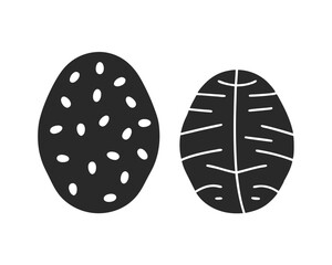 Potato vector silhouette illustration isolated on white background