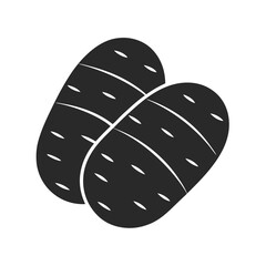 Potato icon vector silhouette illustration isolated on white background