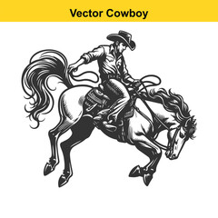 Obraz premium A Cowboy baking horse.