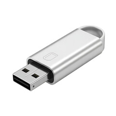 Modern Silver USB Flash Drive with a Sleek Design
