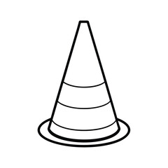 High visibility cone with weighted rubber base for safety Vector illustration