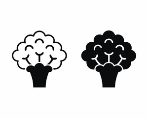Cauliflower icon vector silhouette illustration isolated on white background