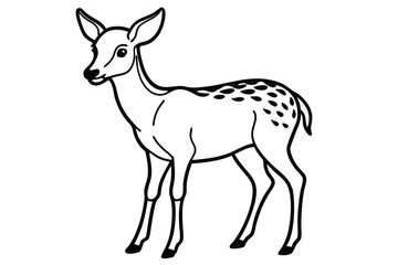Black outline shows a standing young fawn with spots along its back