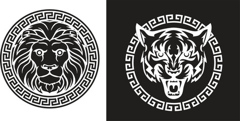 Tiger face icon logo vector illustration