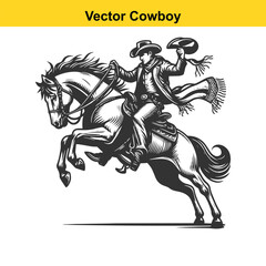 Obraz premium A Cowboy baking horse.