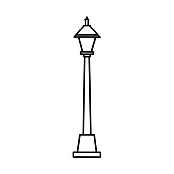 Belisha beacon pole on pedestrian refuge island zone Vector illustration