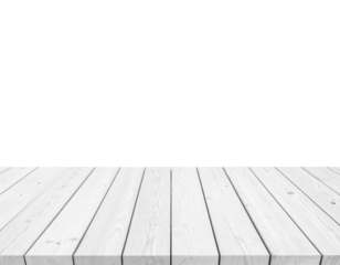 White wooden plank floor with visible grain and knots, arranged side by side, creating a clean and minimalistic surface background.