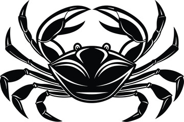 Black crab prominently displays its menacing claws, exuding a strong, formidable presence