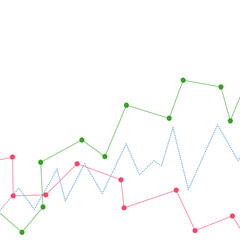 Stock market illustration on white background, flat vector illustration, square composition