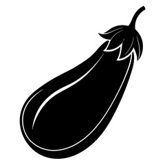 Eggplant vector silhouette illustration isolated on white background