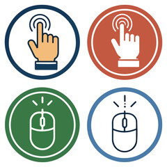 Fototapeta premium Click, Tap, and Point A Collection of Hand and Mouse Cursor Icons for Digital Interfaces