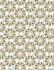 Golden Floral Geometric Tessellation Pattern