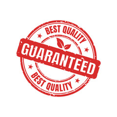 Red Guaranteed Stamp square frame in texture design