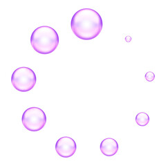 Circular loading spinner icon in purple, representing process, buffering, or loading status in applications, 3d rendering