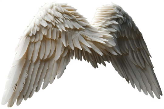 stunning oversized fantasy  angel wings isolated on white background PNG ,ai generated