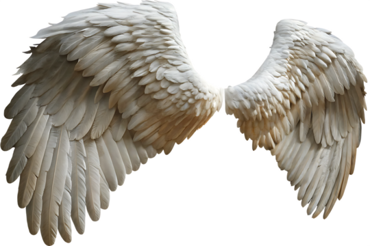 stunning oversized fantasy  angel wings isolated on white background PNG ,ai generated