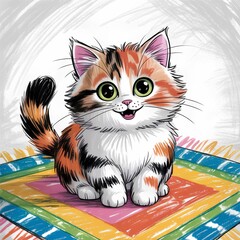 A child's drawing of a cat