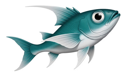 Isolated Cartoon Blue Fish